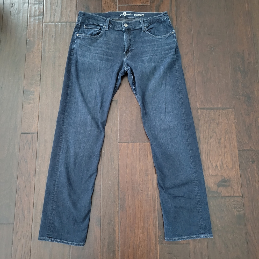 7 For All Mankind Dark Blue Straight Jeans